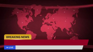 Cesur bir kırmızı dünya haritası arka planı ve açık bir 'Canlı' afişi olan bir son dakika haberi, acil ve uluslararası bir kapsam hissi yaratıyor..