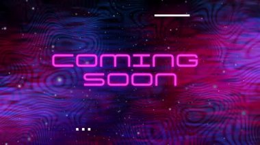 Kozmik soyut bir arkaplan, heyecan ve fütürizm yayarak pembe neon ile 