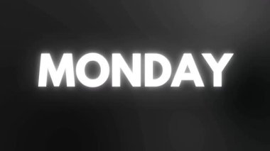 Aydınlatılmış Pazartesi Karanlık Arkaplan Üzerine Metin.