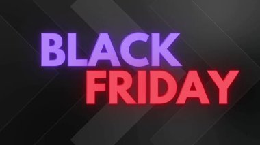 Canlı Neon Metinleri ve Karanlık Arkaplanı olan Kara Cuma Tanıtım SancağıName.