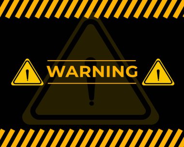 Warning sign with yellow and black color. Warning sign for police, accident, under construction, electrical, website. Vector danger sign. black and yellow warning ribbons.