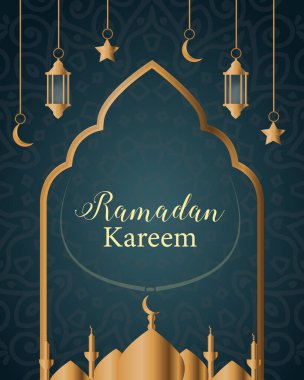 Ramazan ayı tasarım koleksiyonu. Ramazan kareem İslami festival dekoratif arka plan kutlaması. Bayram kutlamaları için çok renkli gölgeli Ay ve Müslüman camisi koleksiyonu.