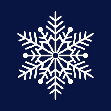 Elegant Snowflake Vector on Dark Blue Background clipart