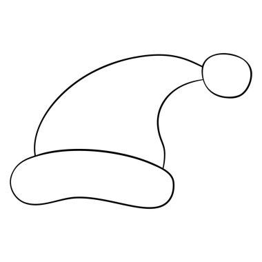 Santa Hat Minimalist Çizgi Sanatı. Vektör illüstrasyonu