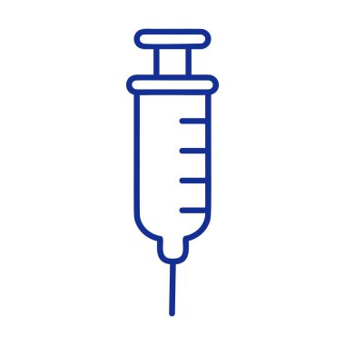 Satır Stili Şırınga Simgesi. Vektör illüstrasyonu
