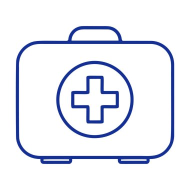 Hat Stili Medikal Kit Simgesi. Vektör illüstrasyonu