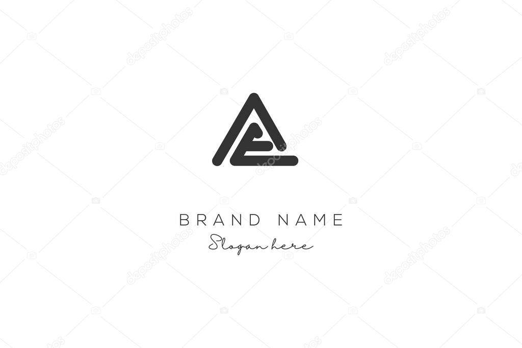 AE Letter Logo Design. Modern minimalistic creative AE letter initial icon vector template. Premium logo with Objects design. Elegant corporate identity.