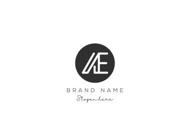 AE Harf Logosu Tasarımı. Modern minimalist yaratıcı AE harfi ilk simge vektör şablonu. Nesneler dizaynlı kaliteli logo. Zarif kurumsal kimlik.