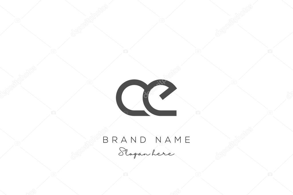 AE Letter Logo Design. Modern minimalistic creative AE letter initial icon vector template. Premium logo with Objects design. Elegant corporate identity.