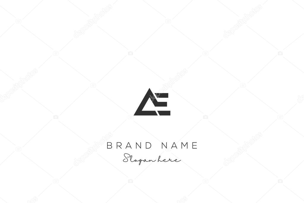 AE Letter Logo Design. Modern minimalistic creative AE letter initial icon vector template. Premium logo with Objects design. Elegant corporate identity.