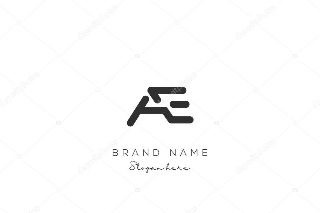 AE Letter Logo Design. Modern minimalistic creative AE letter initial icon vector template. Premium logo with Objects design. Elegant corporate identity.