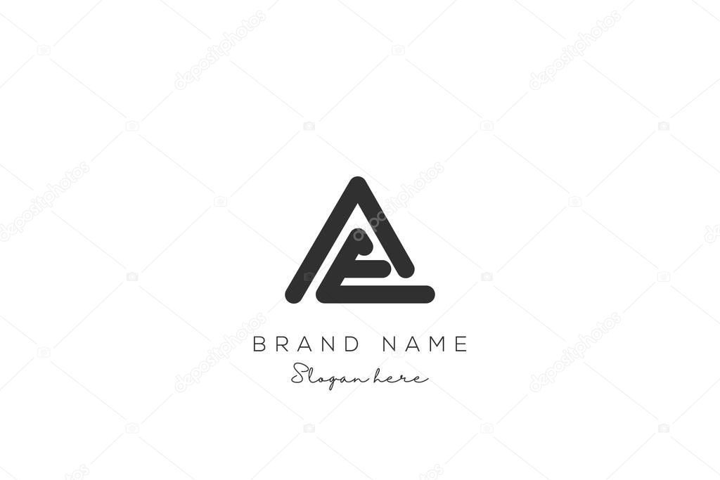 AE Letter Logo Design. Modern minimalistic creative AE letter initial icon vector template. Premium logo with Objects design. Elegant corporate identity.