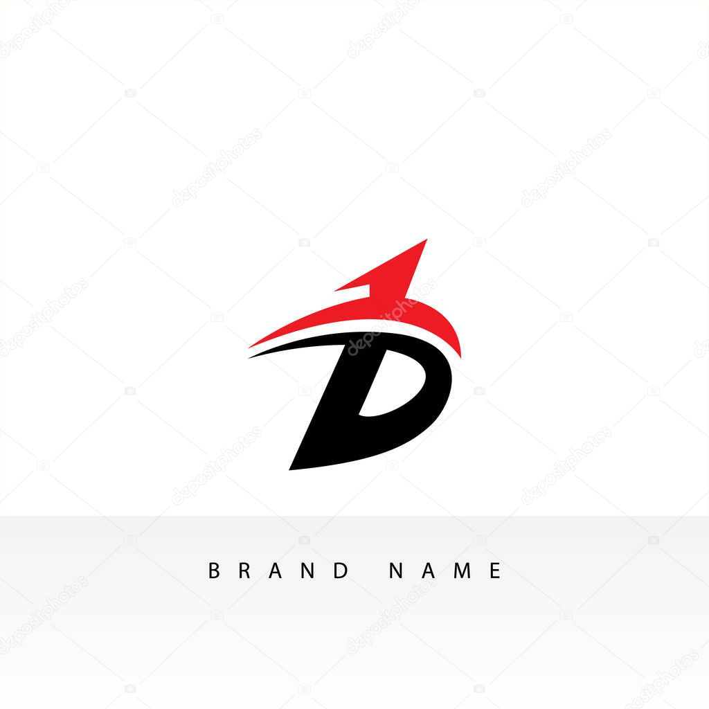 D Letter Logo Template icon illustration