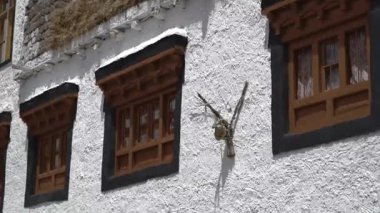Geleneksel bir köydeki Ladakh evlerinin benzersiz mimarisini araştırıyorum.
