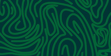 Kavisli çizgileri olan kusursuz soyut desen, bir labirent. Yeşil arkaplanda kumaş, duvar kağıdı ve kartlar için tasarım..