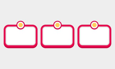 Renkli çerçeveler ve yuvarlak elementlerle birlikte Infographic step metin kutusu tasarımları, düzenlenebilir içerik için yer sağlar. Bu vektör grafikleri görsel bilgi gösterimi gerektiren sunumlar, raporlar veya web tasarımları için uygundur