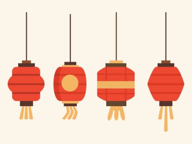 Dört eşsiz kırmızı Asya feneri seti. Geleneksel olarak Çin Yeni Yıl ve Sonbahar Festivali gibi etkinliklerde kullanılır. Festival tasarımları, kültürel tanıtımlar veya eğitimsel kullanım için ideal