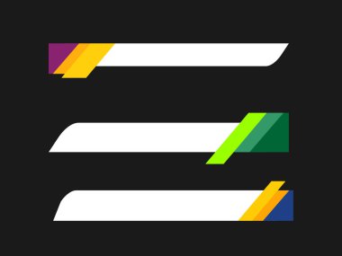 Modern, renkli bir alt üçüncü pankart seti. Bunlar video düzenleme, haber yayınları, vloglar ve isimleri veya başlıkları göstermek için idealdir.