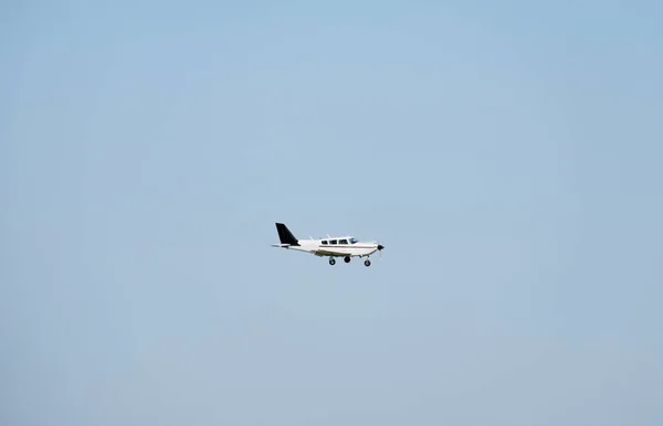 Private Jet Action Sky Landing Take — Stock Photo, Image