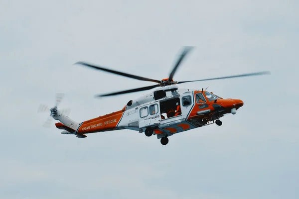 Mar Del Norte Europa 2023 Seguridad Marítima Mar Helicóptero Guardacostas — Foto de Stock
