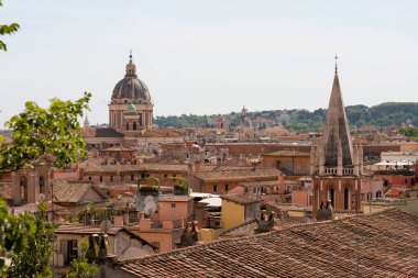 Roma, İtalya - 25 05 05 2024: İtalya 'nın Başkenti Üzerine Panoramik Görünüm En Popüler Ben Olarak