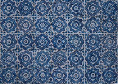 Karmaşık Çiçekli Süslü Portekiz Seramik Fayansları 