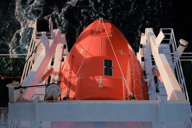 Kapalı Katı Düşen Cankurtaran Kayığı Güneş pilleri ile Rampa indirmeye Bağlı