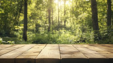 wooden planks with green leaves clipart