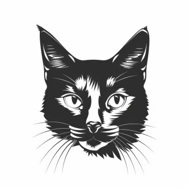 kedi vektör çizimi. kedi logosu tasarımı