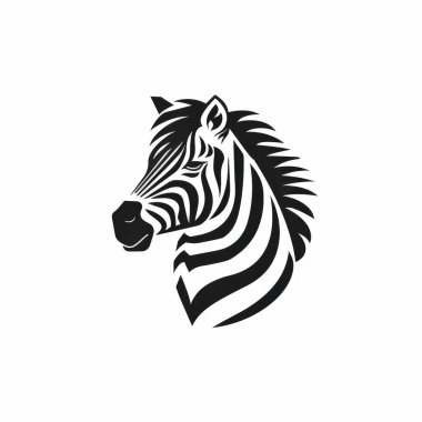 Zebra logo şablonu, vektör illüstrasyonu