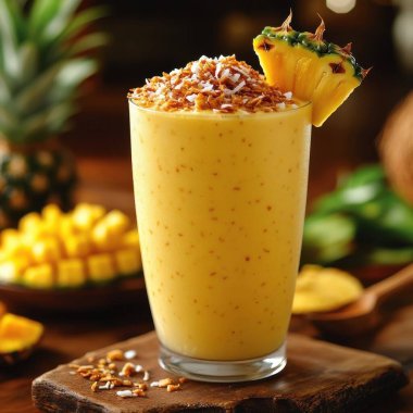 Ananas ve mangolu mango püresi.