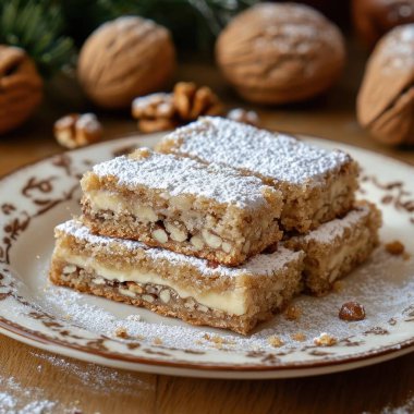 Geleneksel ev yapımı Noel pastası, fındıklı ve şekerli Noel pastası