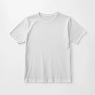 Beyaz arkaplanda beyaz t-shirt, model al, 3 boyutlu görüntüleme.