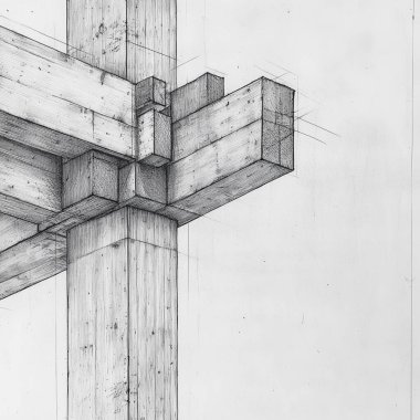 Mimari sanat konseptinde soyut çizgiler, minimum geometrik şekiller.