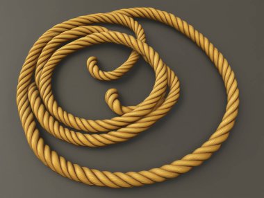 3 d render of spiral rope isolated