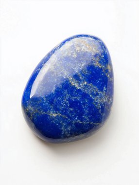 macro stone blue mineral on white background