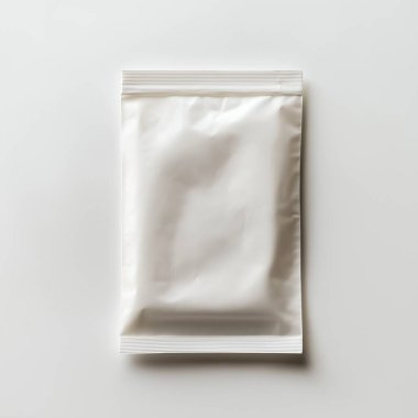 plastic bag with white label for food