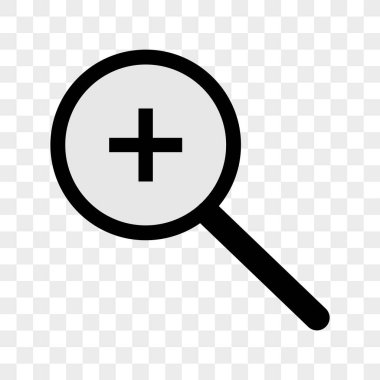 şeffaf arkaplanda izole edilmiş yakınlaştırma vektör simgesi, yakınlaştır lo