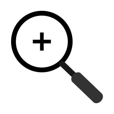 büyütme cam ikon vektör çizimi tasarımı