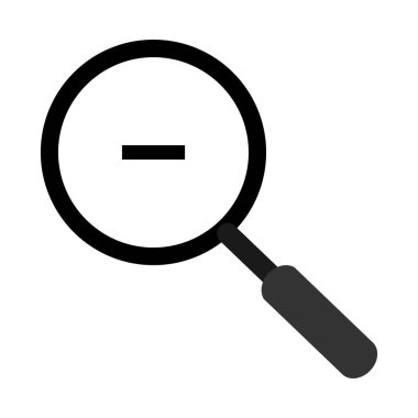 Büyütme cam düz simgesi, vektör illüstrasyonu