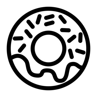 Çörek ikonu sembolü. Fırından taze tatlı çörekler. Buzlu ve şekerli.