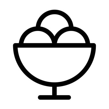 Dondurma kasesi simgesi. Yaz için taze dondurma.