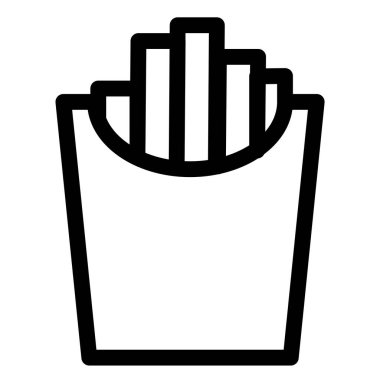 Kızarmış patates simgesi. Bir paket kızarmış patates.