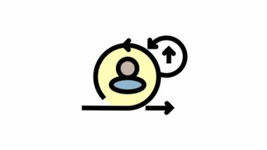 Modern Agile sprint dairesi animasyon simgesi - Çevik ve takım çalışması sembolü hareket tasarımı