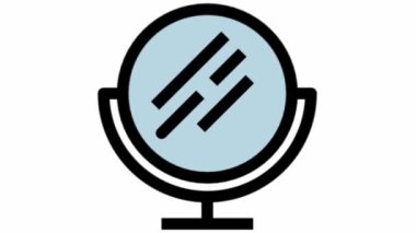 Modern temiz ayna animasyon simgesi - Banyo ve hijyen tasarımı