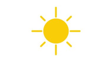 Dönen güneşli güneş simge canlandırması yapıyor