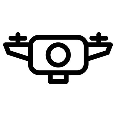 Kameralı Video Drone - temiz ve modern Fotoğraf ve Görüntü Simgesi.