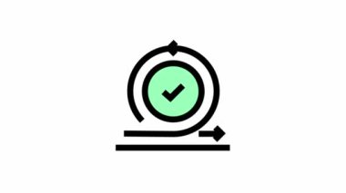 Modern Agile sprint dairesi animasyon simgesi - Çevik ve takım çalışması sembolü hareket tasarımı