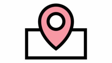 Modern GPS konumu pin canlandırılmış simge - navigasyon hareket tasarımı