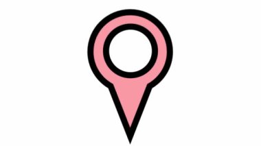 Modern GPS konumu pin canlandırılmış simge - navigasyon hareket tasarımı